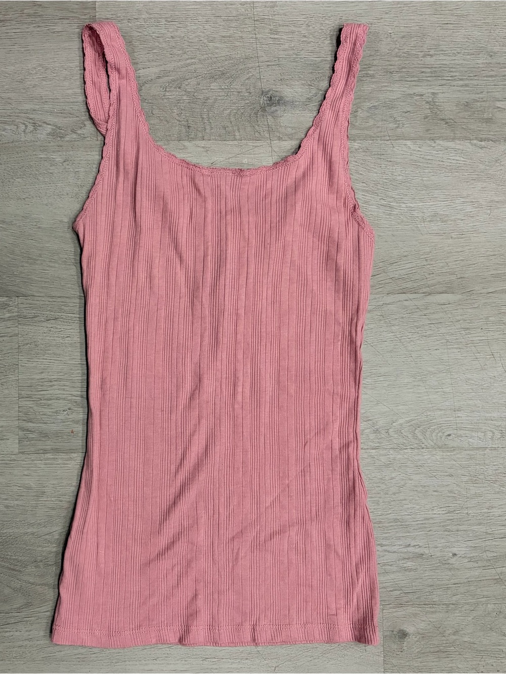 Pink Ribbed Tank Top with Button Front - - Picture 3 of 3
